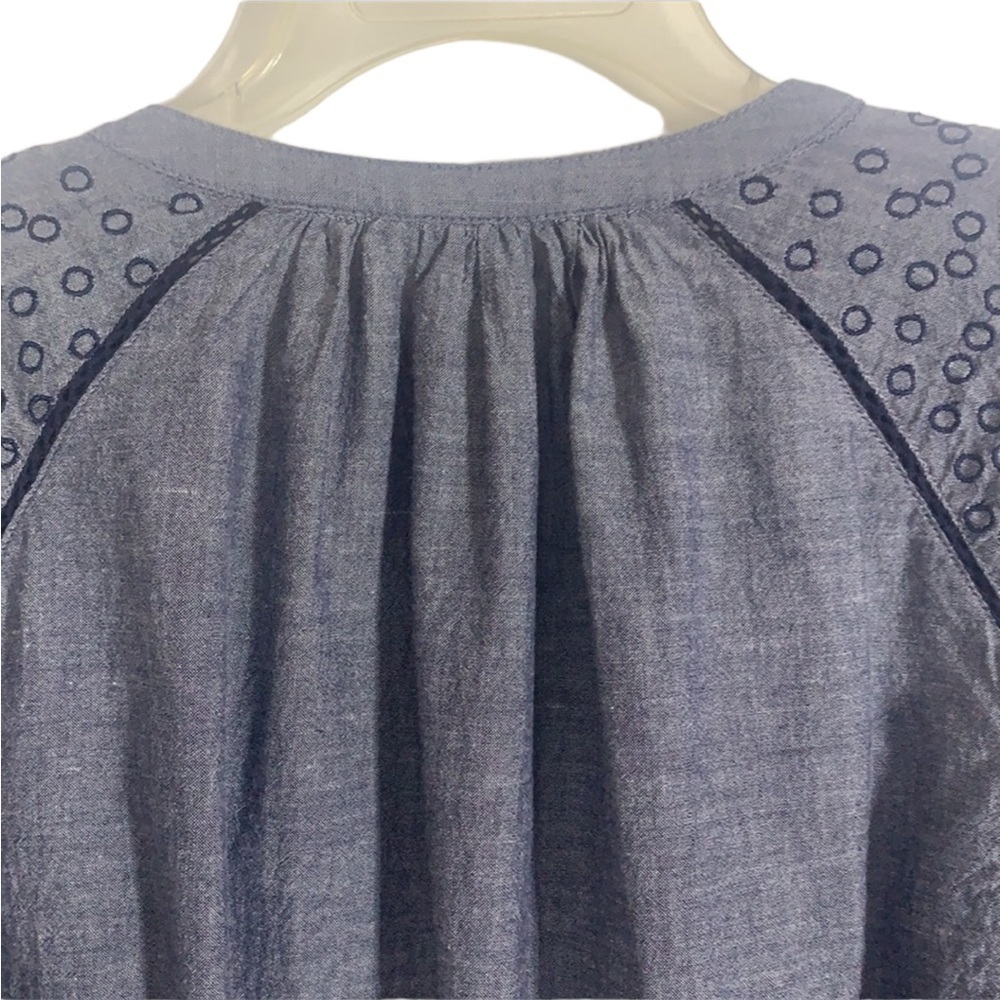 Anthropologie Blue Embroidered Blouse - Picture 9 of 12